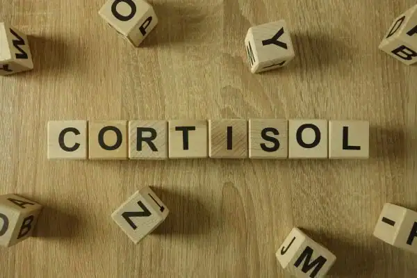 The Hidden Connection: How Stress Shapes Your Fitness and Body Composition 2 Image saying "Cortisol" and how stress Cranleigh impacts your wellbeing and bodies shape