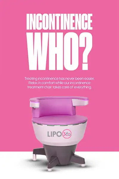 LIPO360 EMS Chair Can Help with Urinary Incontinence 2 Image of a urinary incontinence treatment seat Cranleigh