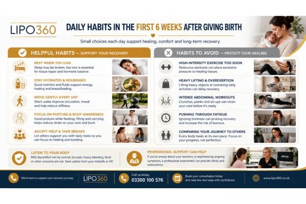 What to Do (and Avoid) in the First 6 Weeks After Giving Birth To Avoid Diastasis Recti 3 First 6 Weeks After Giving Birth To Avoid Diastasis Recti Cranleigh : Daily Habits in the First 6 Weeks After Giving Birth